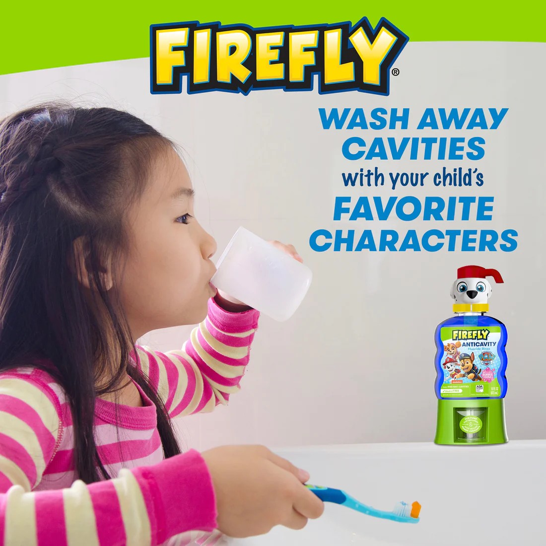 Firefly Anti-cavity Fluoride Rinse, Bubble Gum Flavor น้ำยาบ้วนปากฟลูออไรด์ป้องกันฟันผุ รสหมากฝรั่ง