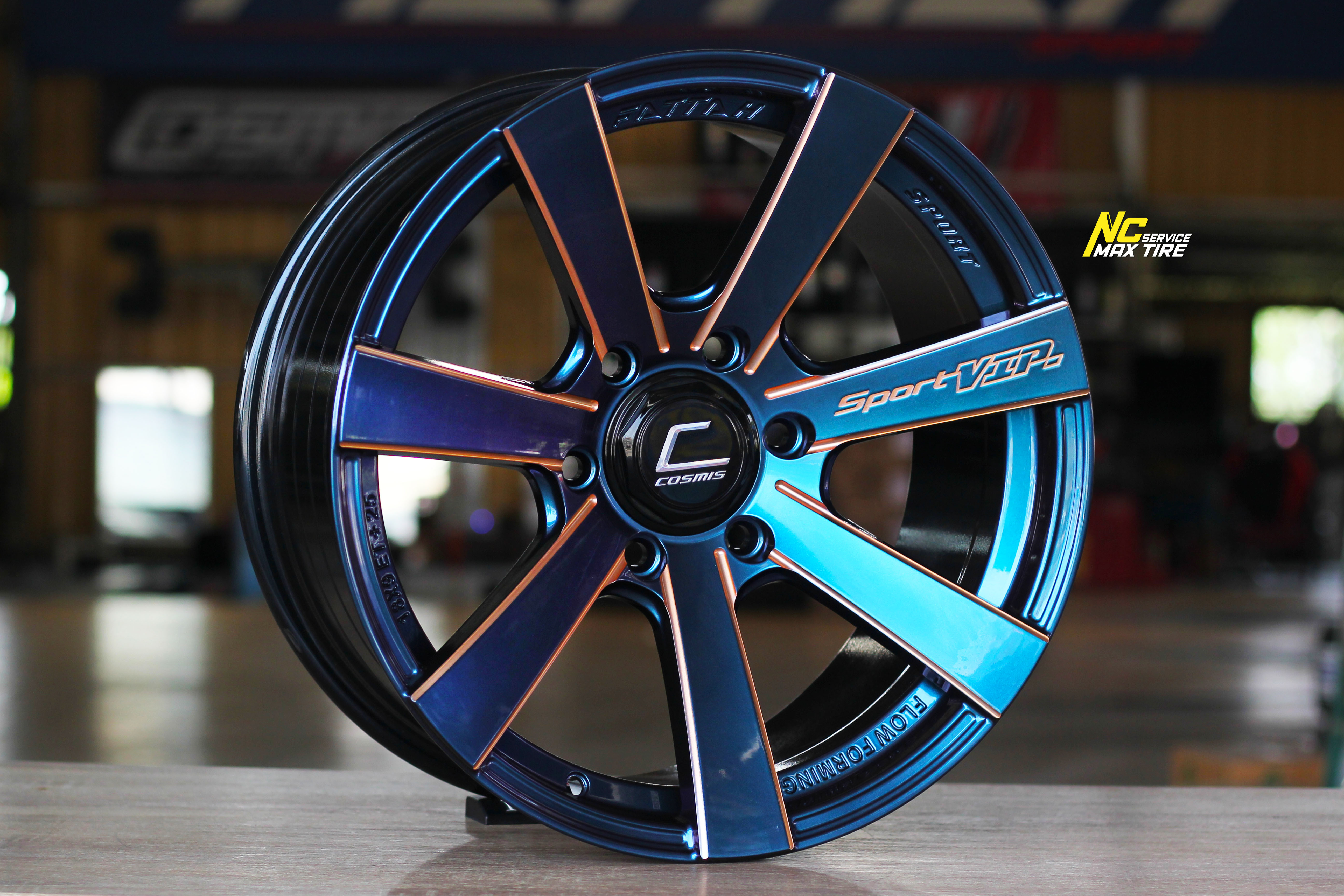 ล้อแม็กขอบ18 / Cosmis / FATTAH SPORT-VIP / 18x9.0 6H139.7 ET25 / ล้อแม็กสีน้ำเงินเฉดพาวเวอร์+ขอบดำ+CNCข้างก้าน+CNCตัวหนังสือ / Custom Color / PowerBlue / SUV / PPV / NC / ล้อแม็กสวยๆ
