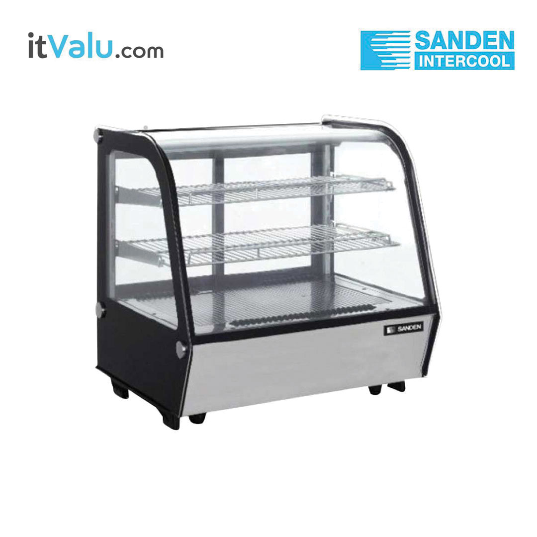 ตู้แช่เค้กตั้งโต๊ะ SANDEN ทรงโค้ง 70 cm. สเตนเลส รุ่น SCR-0070 ความจุ : 4.2 คิว/120 ลิตร ขนาดตู้ 70 x 57 x 69 cm. การรับประกัน ความเย็น 1 ปี คอมเพรสเซอร์ 1 ปี