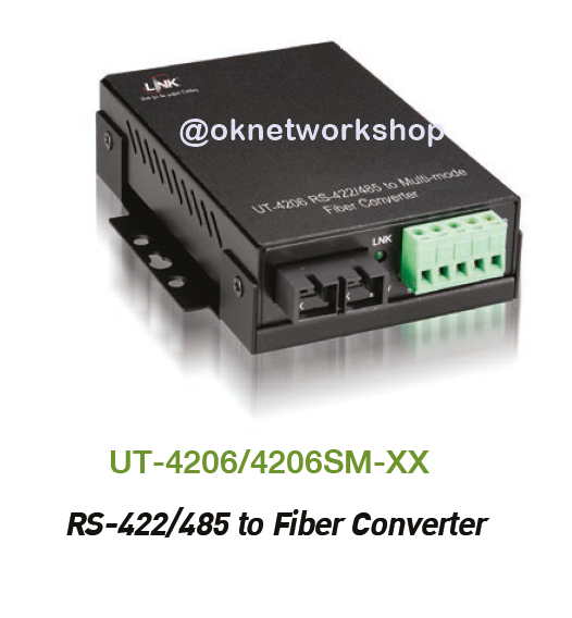 UT-4206 Link RS-422/485 to SC(MM.) Fiber Optic Converter Multimode 2 KM.