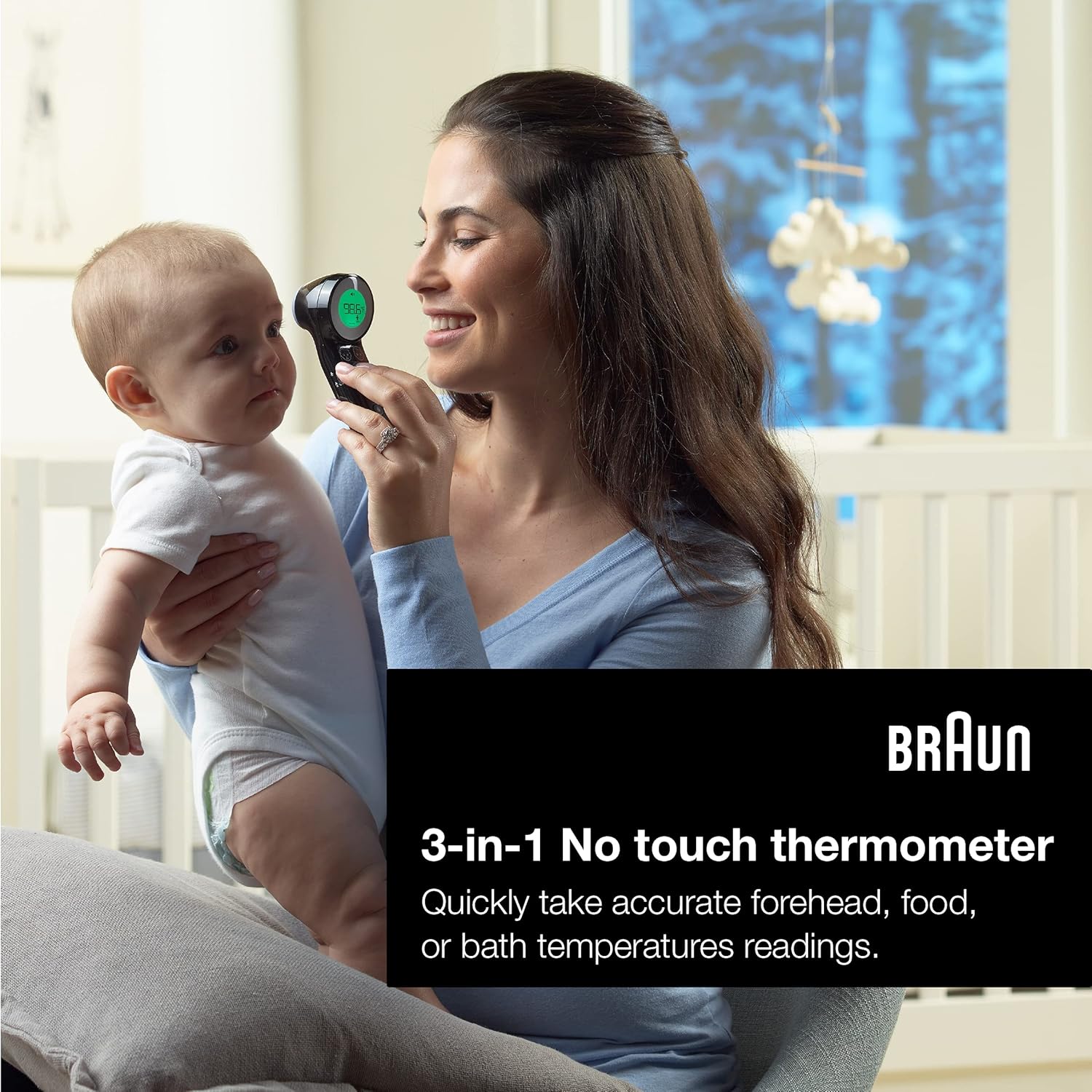 Braun Sensian 7 Forehead 3-in-1 Non-Contact Thermometer เทอร์โมมิเตอร์วัดไข้หน้าผากแบบไม่สัมผัส วัดอุณหภูมิร่างกาย อาหาร และน้ำได้