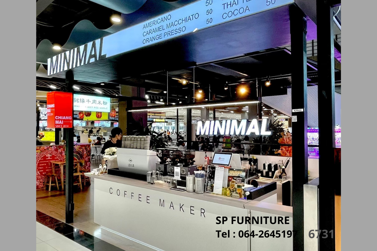 เคาน์เตอร์มินิมอล บูธในห้าง เคาน์เตอร์ร้านกาแฟ