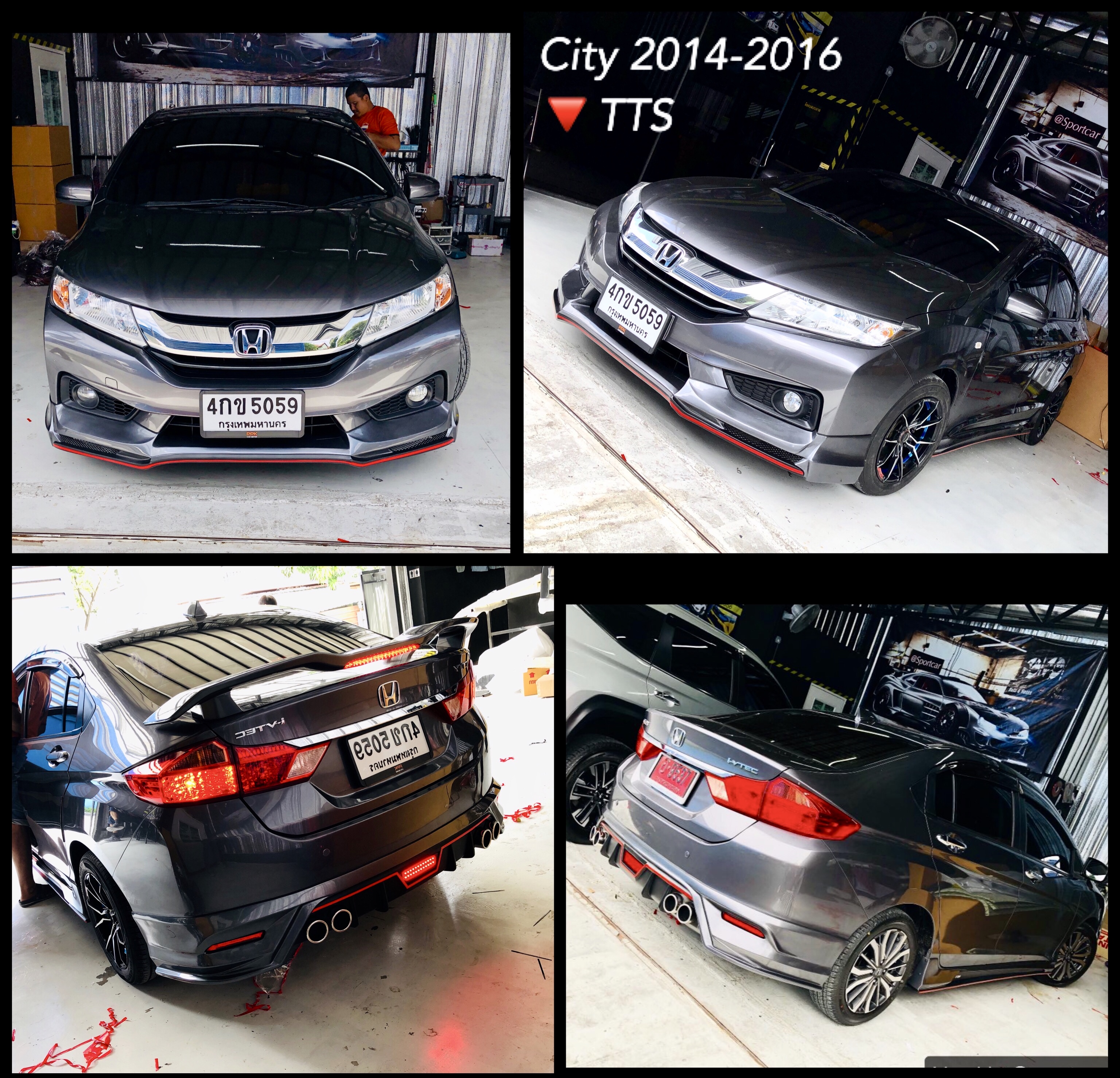 ชุดแต่ง City 2014 2016 ทรง TTS Sport ท่อคู่สปอร์ต - สเกิร์ตรอบคัน ฮอนด้า ซิตี้ แต่งสวย ราคาไม่แรง