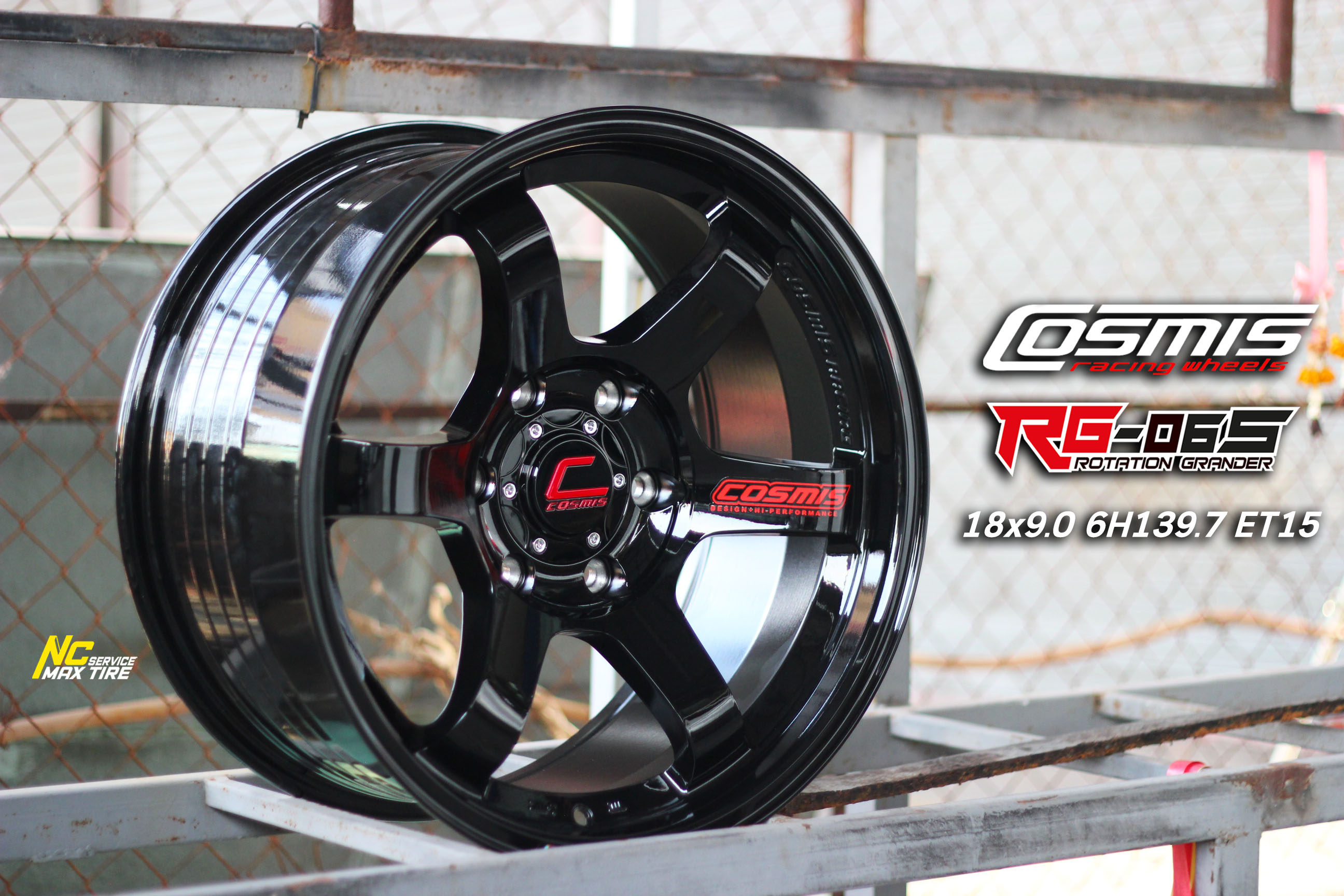 ล้อแม็กขอบ18 / Cosmis / RG-06S / ล้อมีสีดำเงา / 18x9.0 6H139.7 ET15