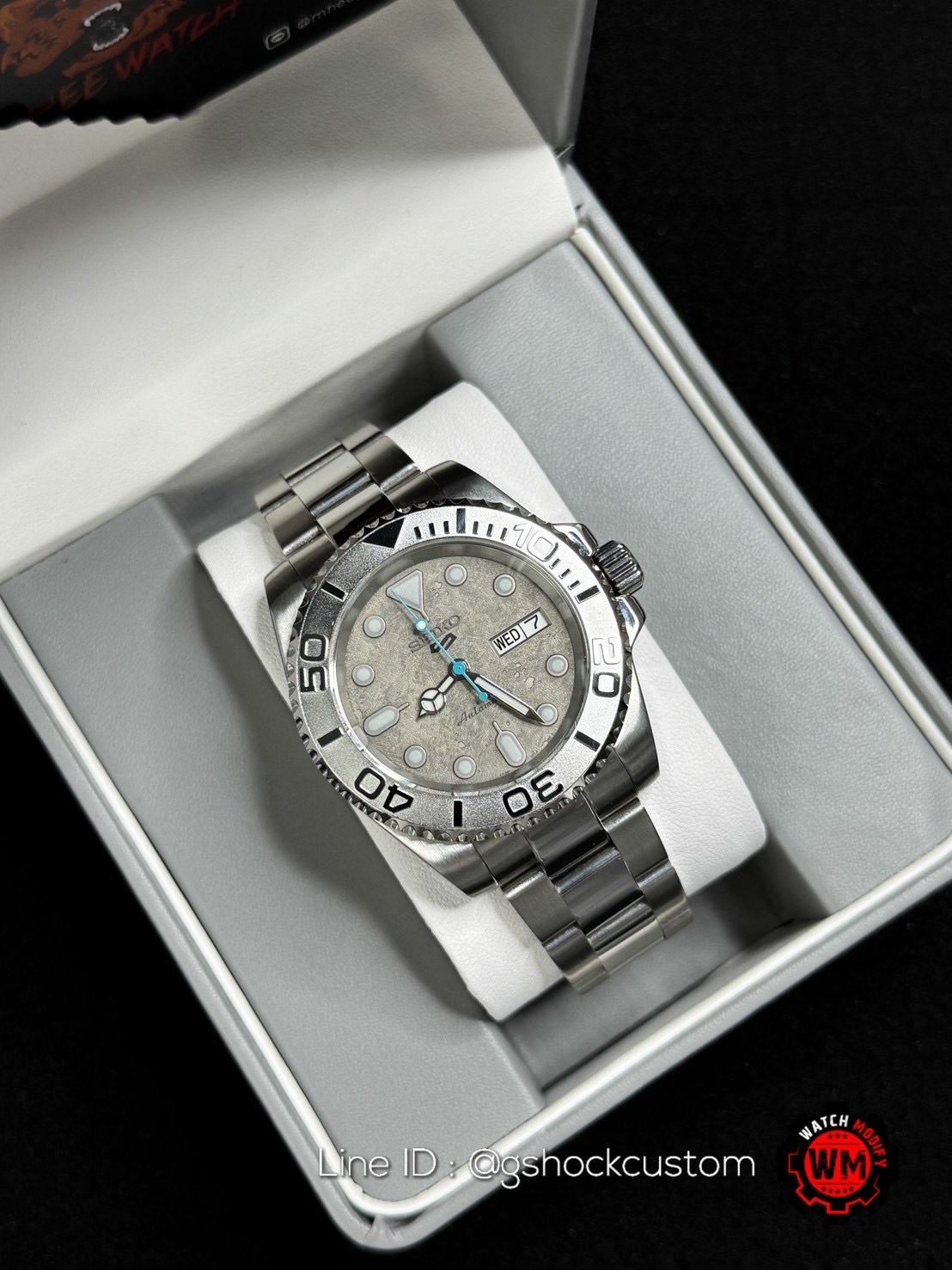 SeikoMod Yacht Master Rhodium From 5Sport industrial design cement