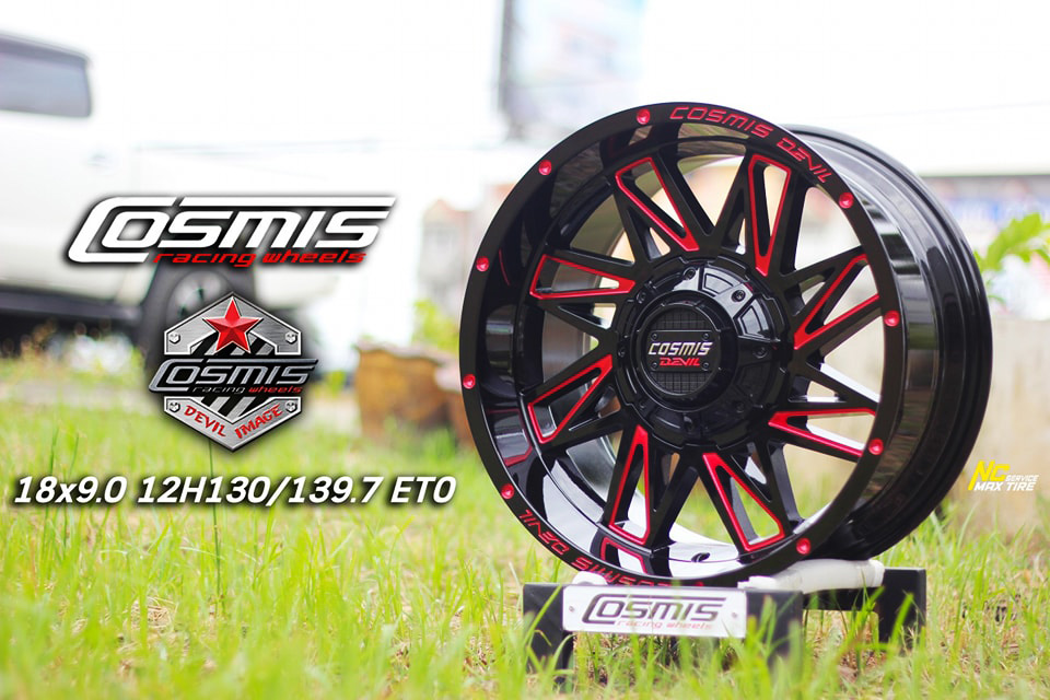ล้อแม็กออฟโรดขอบ18 / Cosmis Devil Spin-82 / สีดำcncแดง / 18x9.0 6H139.7 ET0