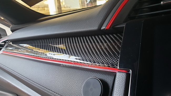 คิ้วตกแต่งคอนโซลหน้า Kevlar แท้ Civic FC