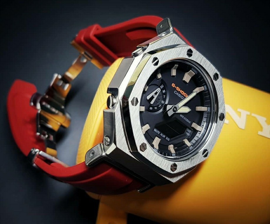 G-Shock Casioak Ap MetalสายRubber Butterfly Red Spider