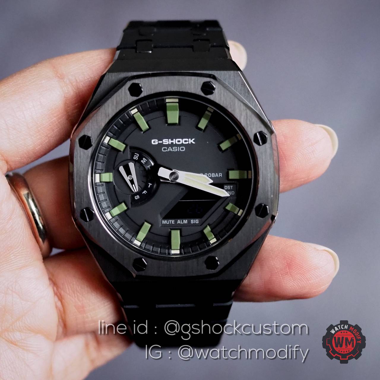 G-Shock Casioak Custom AP Black GreenHand Upgrade