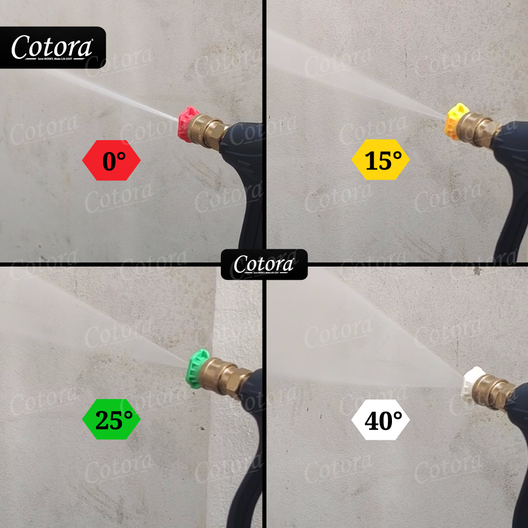 หัวฉีดสเปรย์ 5สี 5ชิ้น หลายองศา หัวฉีดน้ำแรงดันสูง 4000 PSI