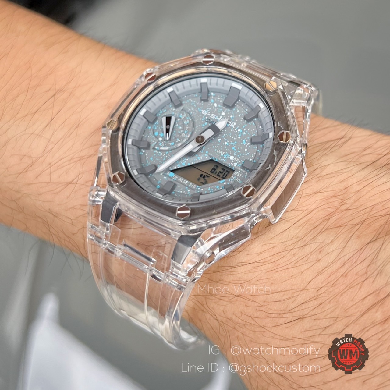 G-Shock Art Jelly Transparent Star Splash Dial with Stainless Buckle Strap