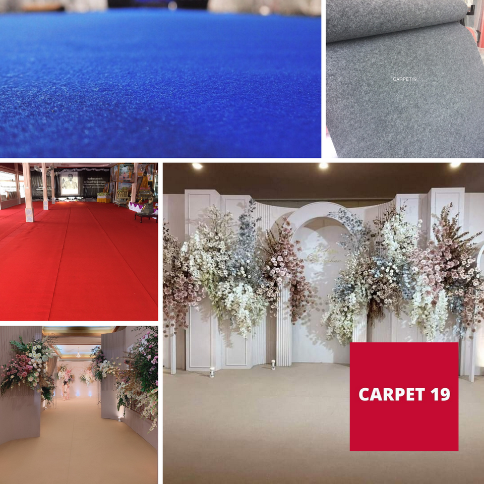 (ออกใบกำกับได้)ราคายกม้วน**CARPET19 พรมอัดเรียบ มีหลายสี รุ่น SS1.5 ขนาด 1.5x25 ม.หนา 1.5-2.0 มม.