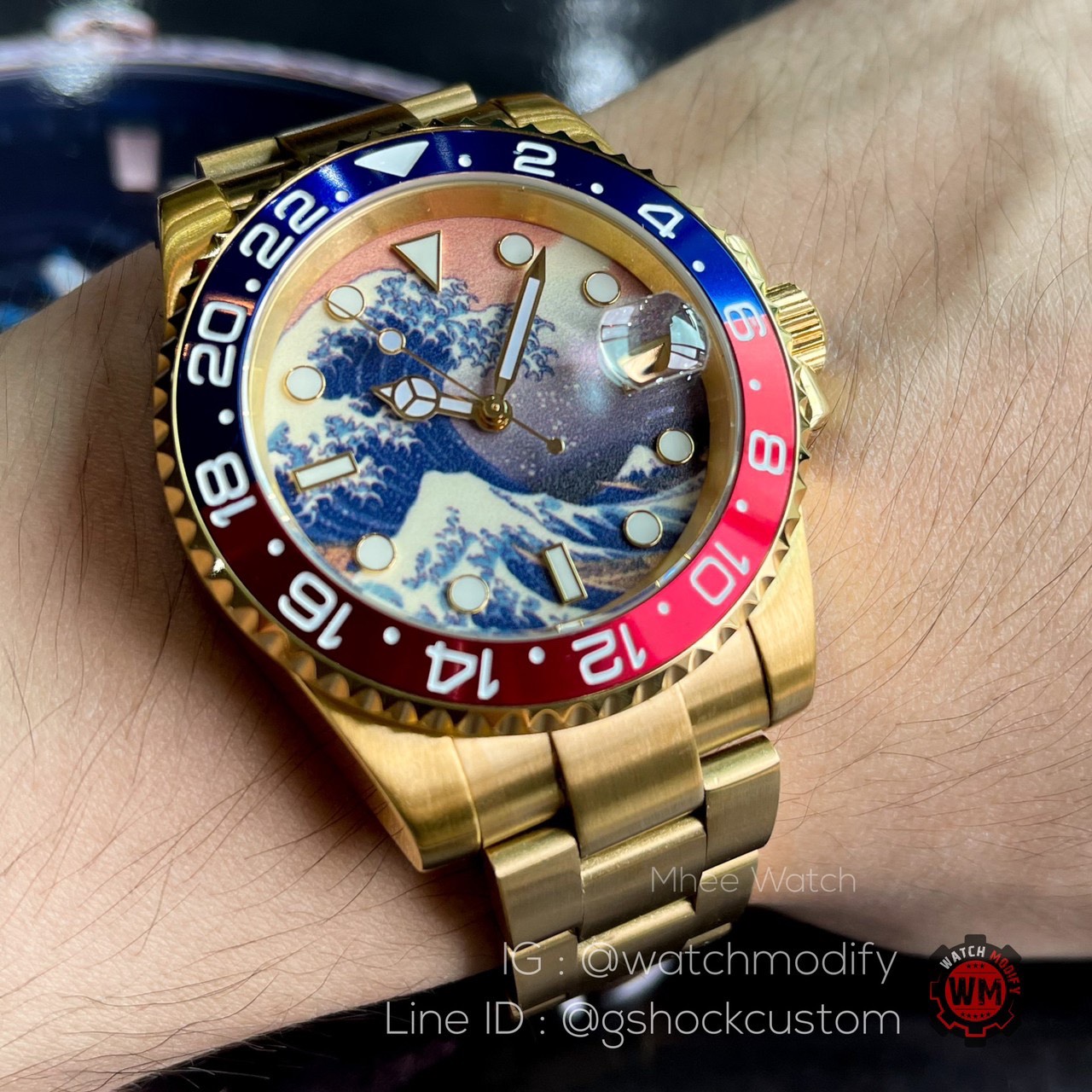 Seiko Modify Pepsi Gold หน้า Japan Wave