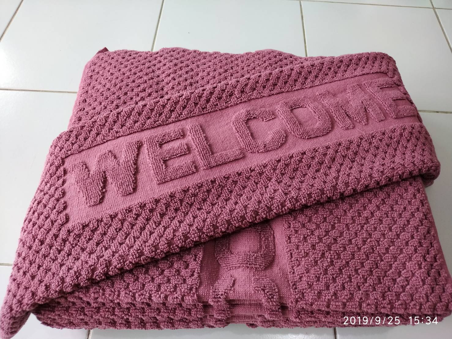 ผ้าเช็ดเท้า โรงแรม ทอลาย Welcome โหลละ