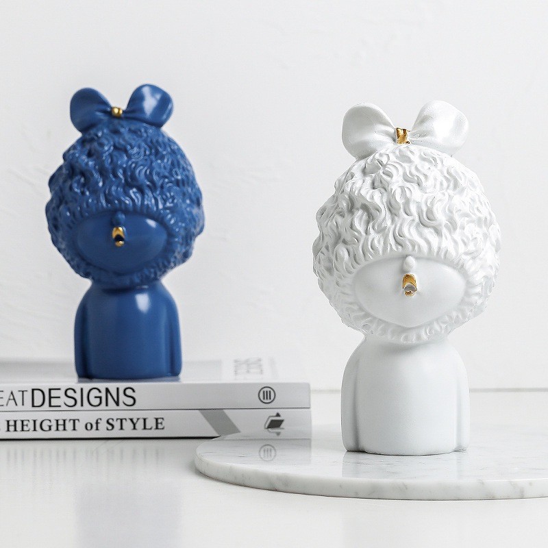 TH000B040 FAMITOSS ของแต่งห้อง ของแต่งบ้าน ที่ทับกระดาษ ที่ทับกระดาษน่ารัก ของตั้งโชว์ ของตั้งโต๊ะ ผมหยิก ตุ๊กตาผมหยิก