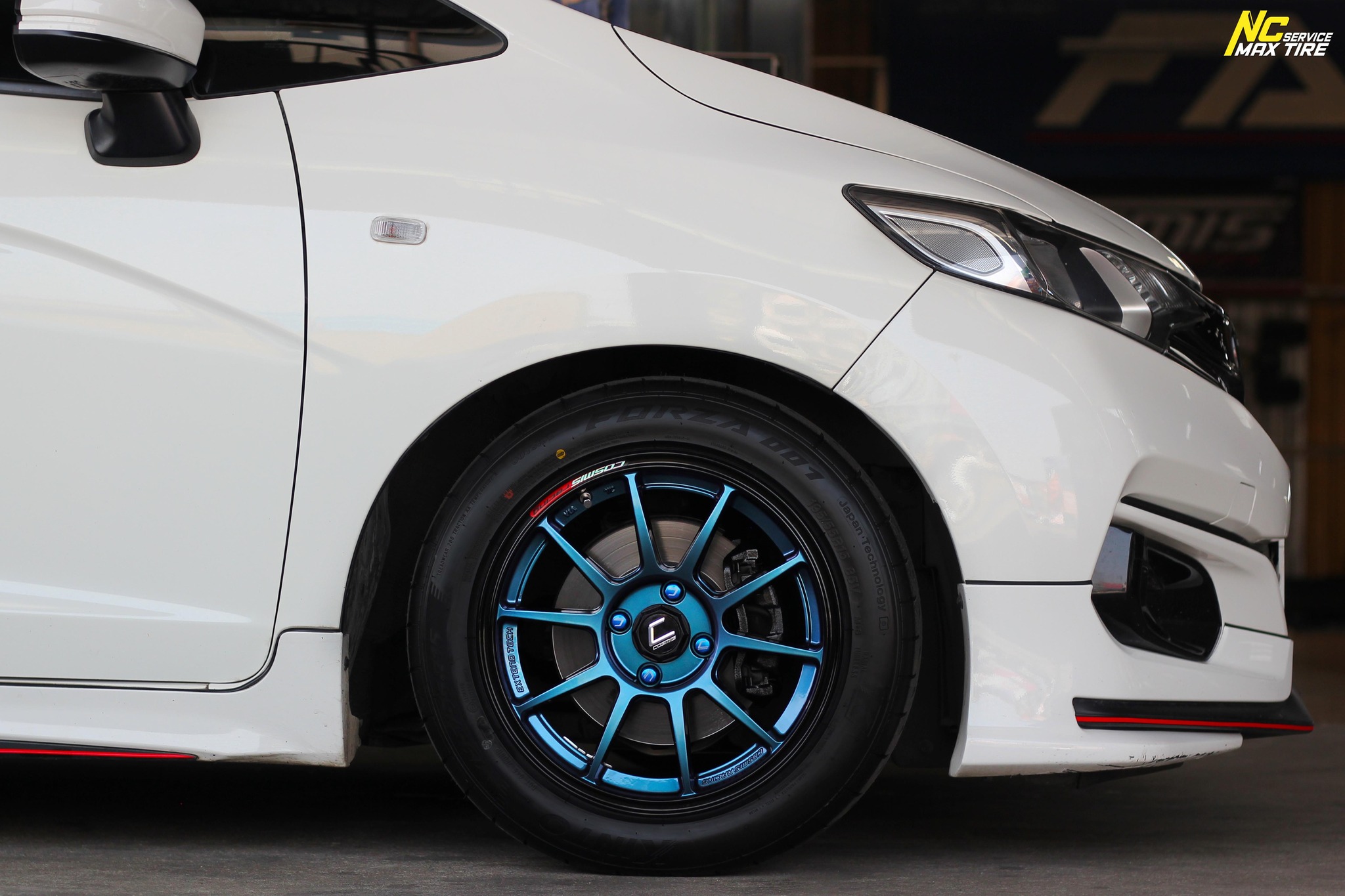 Honda Jazz / ล้อแม็กขอบ15 / Cosmis / RWS-10 / 15x7.0 4H100 ET35 / ล้อแม็กสีน้ำเงินเฉดพาวเวอร์+ขอบดำ+เพลท / Custom Color / ล้อแม็กสวยๆ / NC
