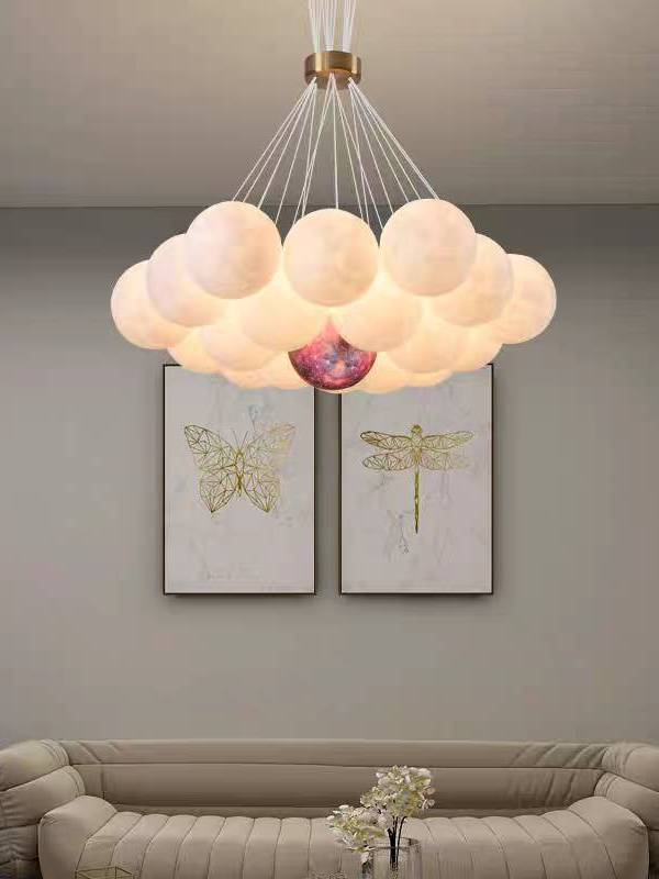 CT205A226 SOTMIA Nordic 3D Planet Moonโคมระย้าเด็ก ร้านอาหาร โคมไฟห้องนอน Bubble Ball ห้องนั่งเล่น