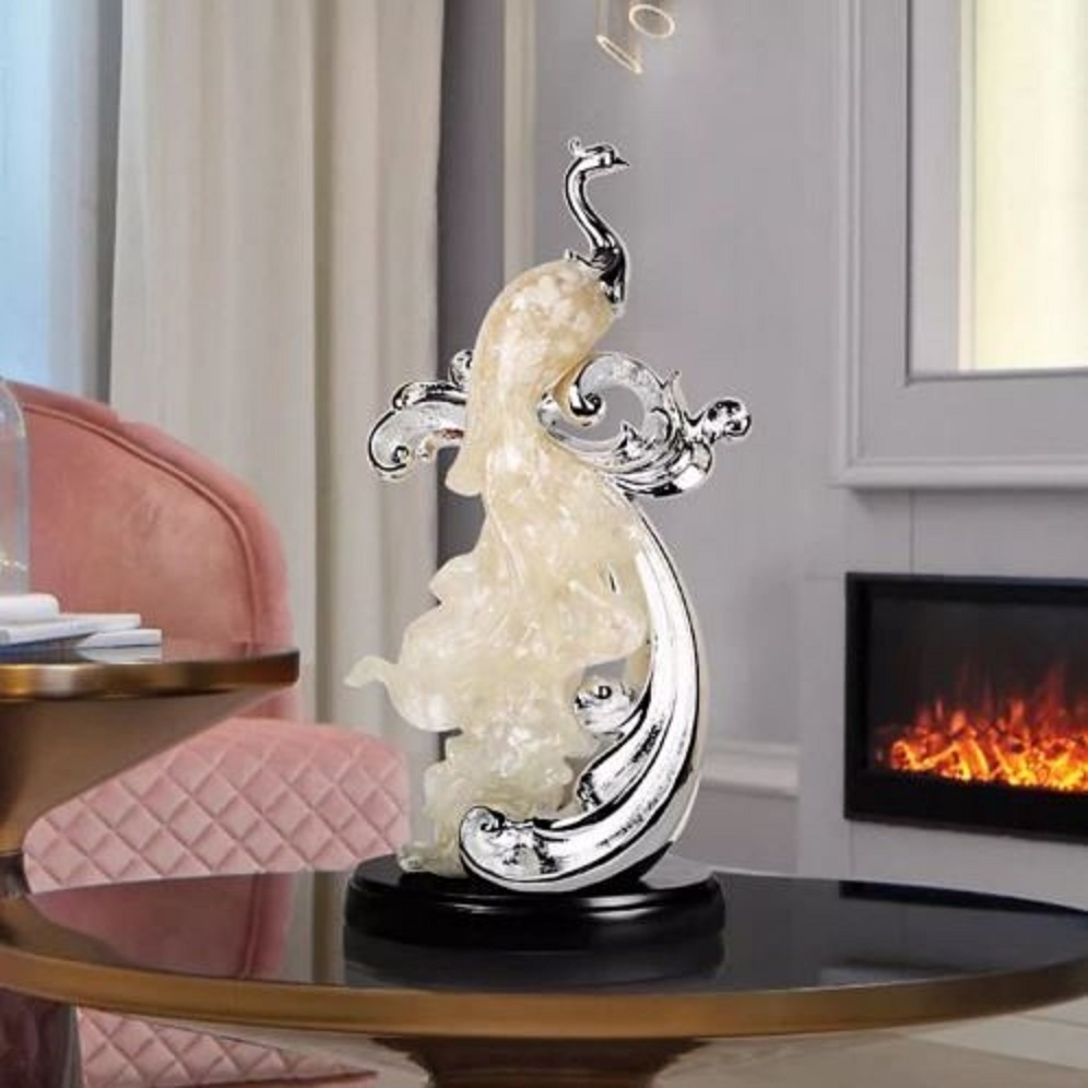 CT215B157 FAMITOSS โมเดลนกยูง โมเดล ของตกแต่ง ของขวัญขึ้นบ้านใหม่ โมเดลแต่งโรงแรม