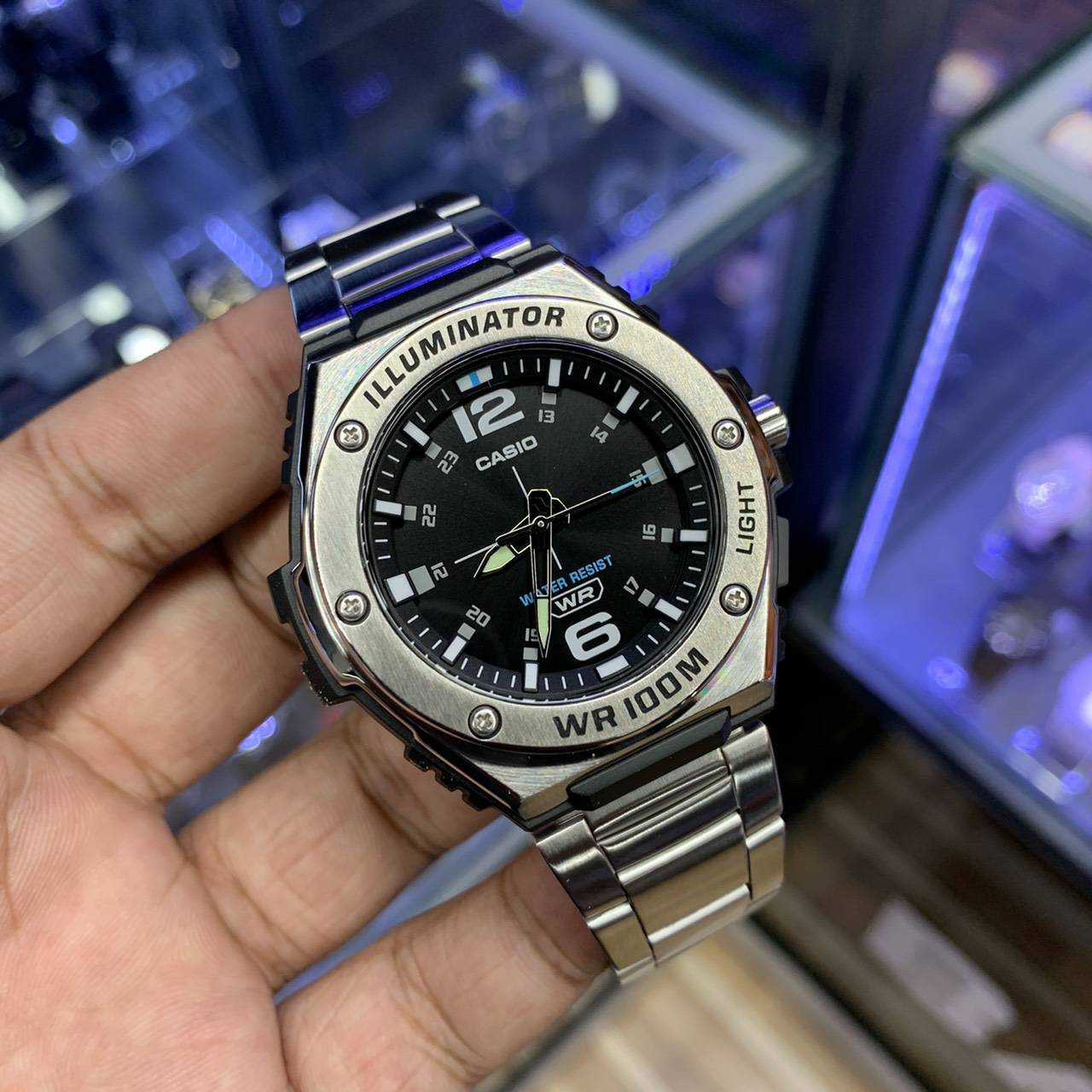 Casio G-steel Design Stainless Steel Illuminator Dims Softly