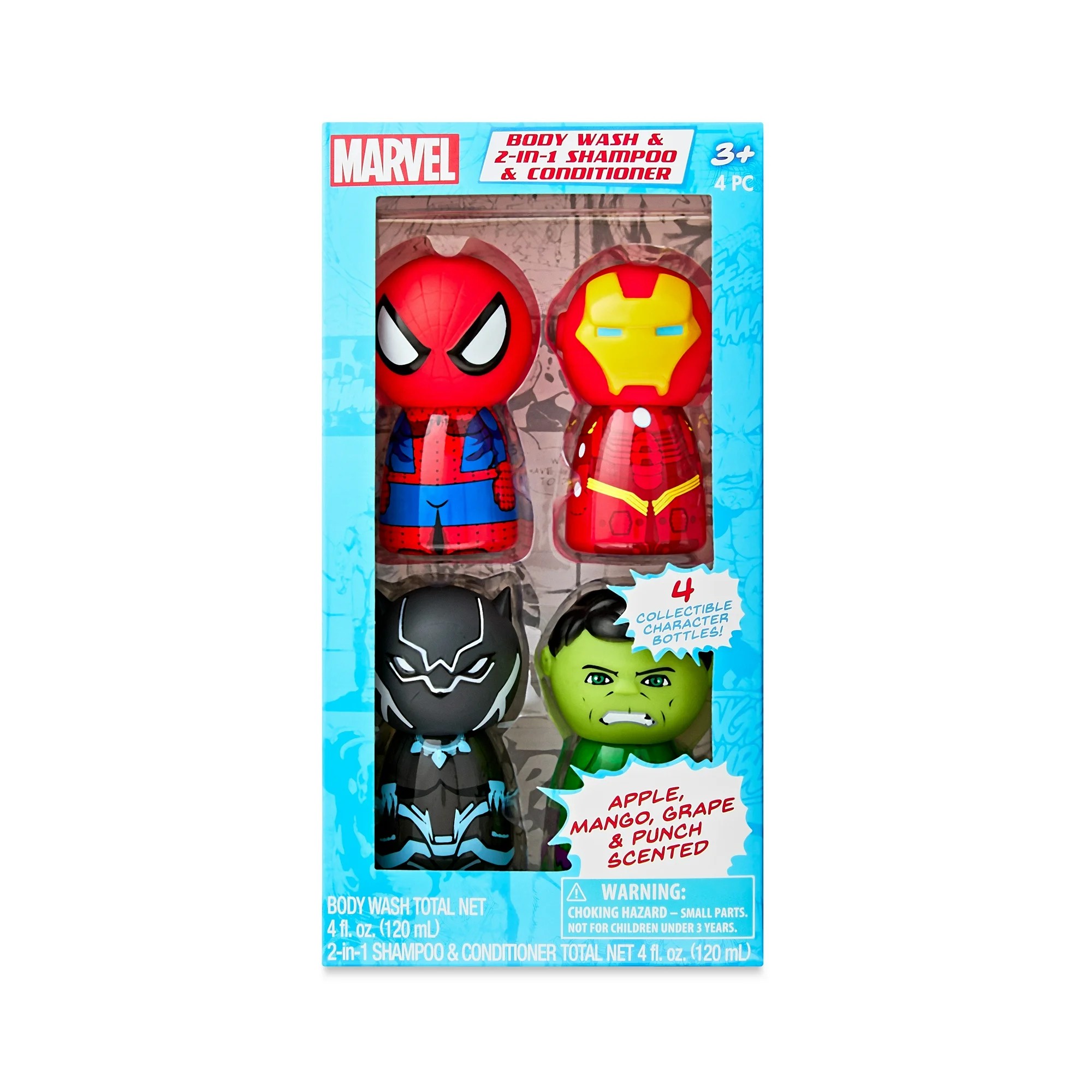 4-Piece Body Wash & 2-in-1 Shampoo & Conditioner Marvel ชุดดูแลผิวและผม 4 ชิ้นสำหรับเด็ก กลิ่นหอมผลไม้