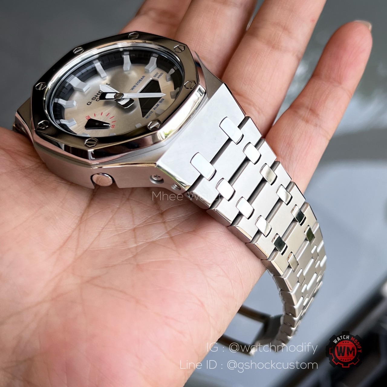 G-Shock Customized AP Style with Silver Sandblasting Twotone Case Silver Dial