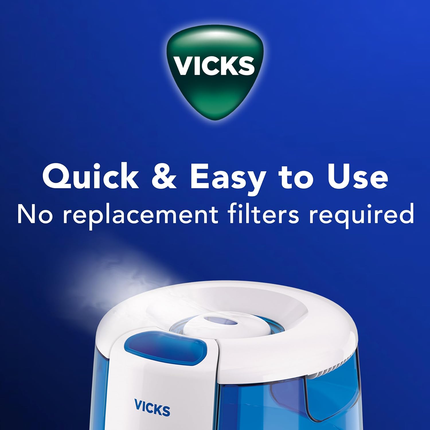 Vicks CoolRelief Cool Mist Humidifier เครื่องเพิ่มความชื้นแบบละอองเย็น พร้อมที่แปลงไฟ