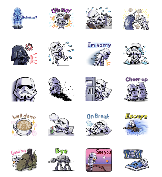 ขายสติกเกอร์ไลน์ Star Wars ทหารจักรวรรดิทำงาน!