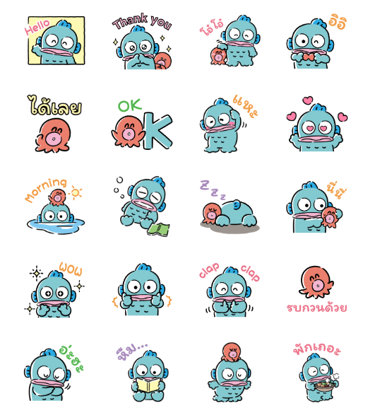 ขายสติกเกอร์ไลน์ HANGYODON พาสเทล