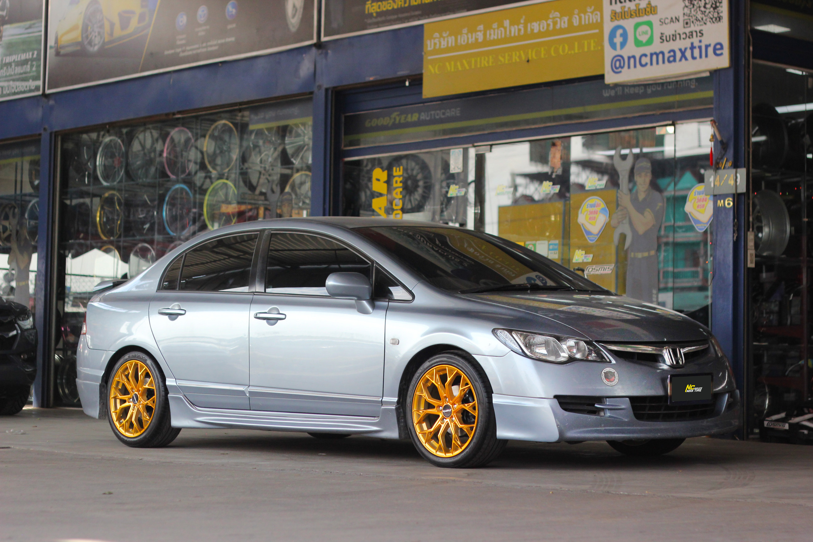 Honda Civic / NAYA ALPHA-3 / 17x7.5 5H114.3 ET40 / ล้อแม็กสีทองทั้งวง / Custom Color / ล้อแม็กขอบ17