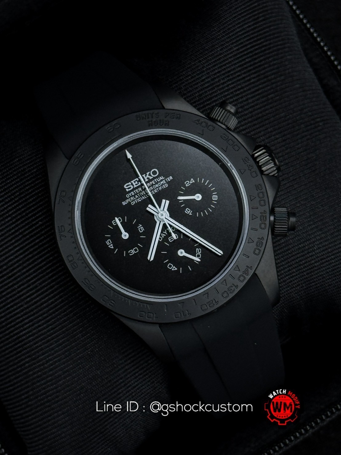 SeikoMod Chronograph Daytona PVD Matte Black Very Premium Edition
