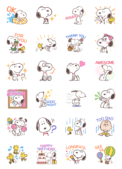 ขายสติกเกอร์ไลน์ Snoopy ฉากหลังดุ๊กดิ๊กได้