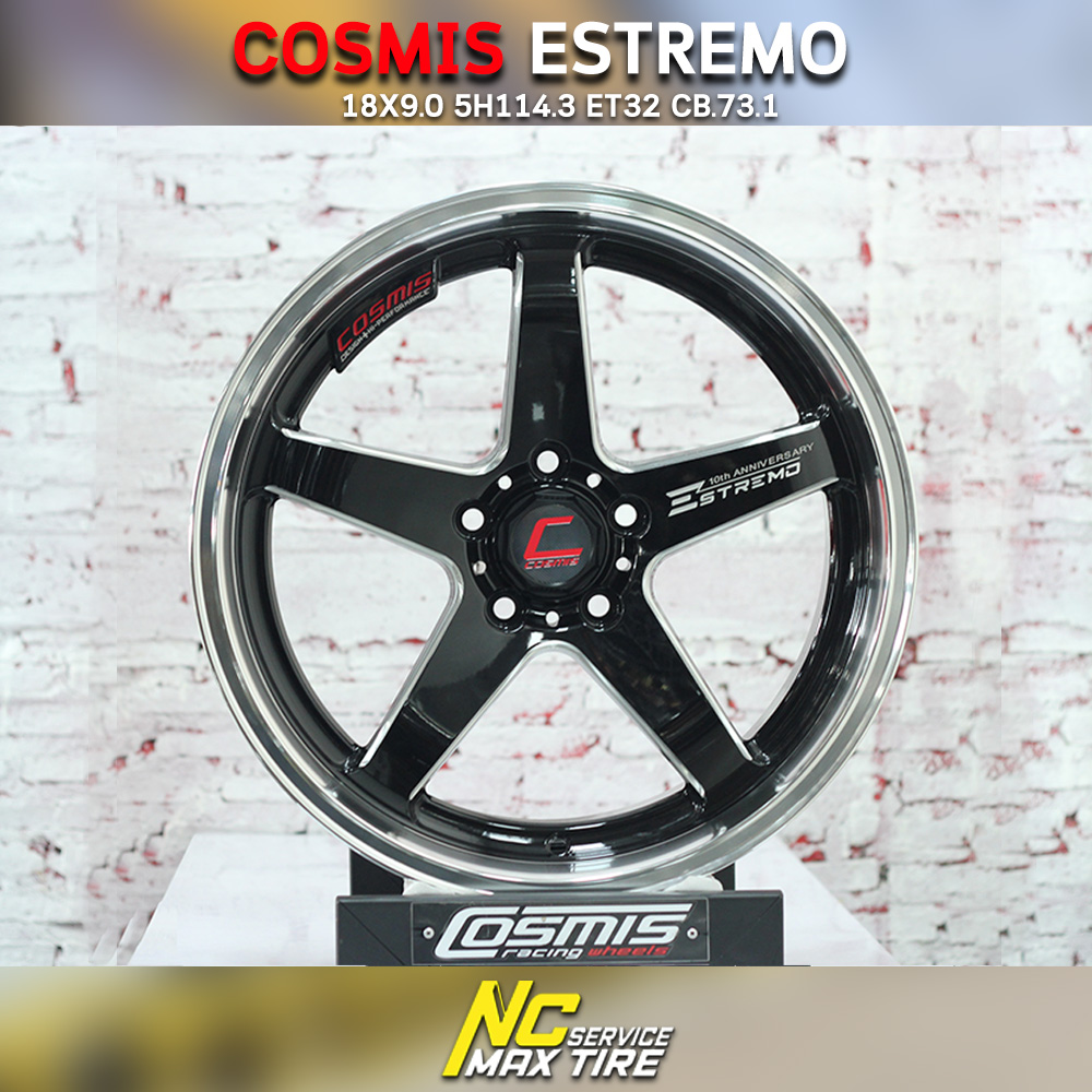 ล้อแม็กขอบ18 COSMIS ESTREMO สีเงิน หน้าดำ สำหรับรถเก๋ง/กระบะ (ราคา4วง)