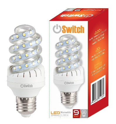 LED Spiral 9w Warmwhite E27