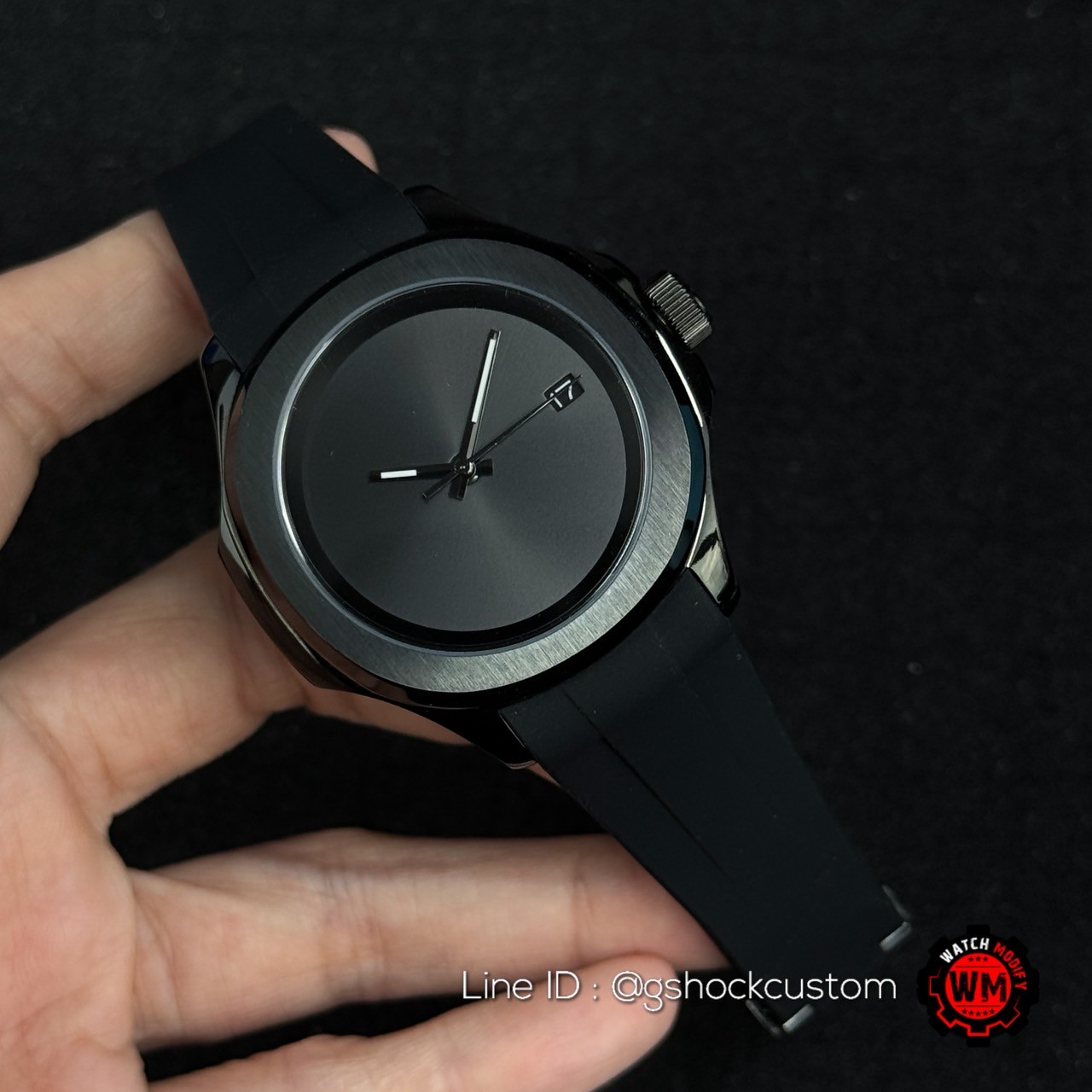 Seikomod Black Dialทรงปาเต๊ก Nautilus Model สายRubber สวยมาก