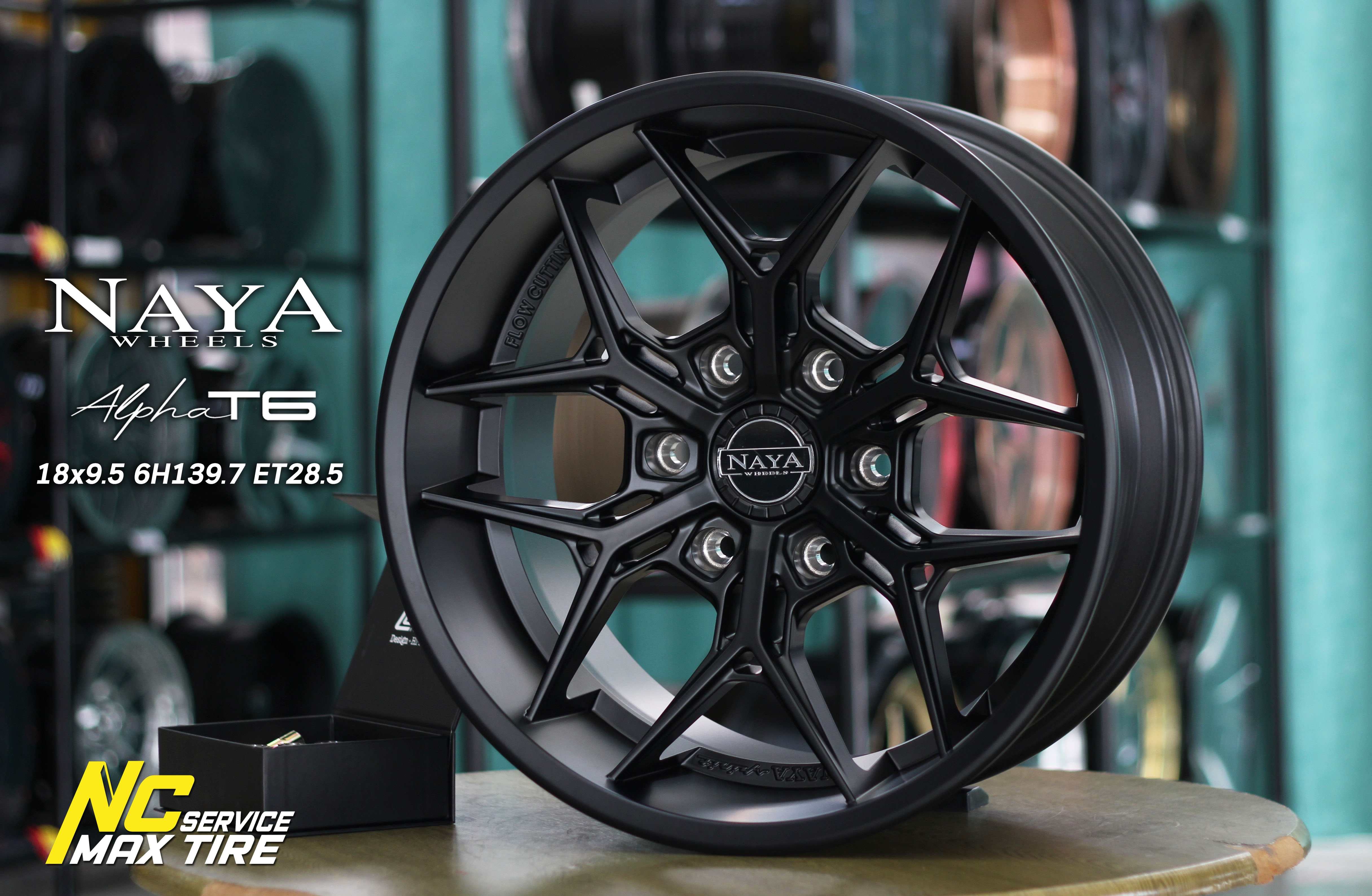 ล้อแม็กขอบ18 / Naya Alpha-T6 / ดำด้าน / 18x9.5 6H139.7 ET28.5
