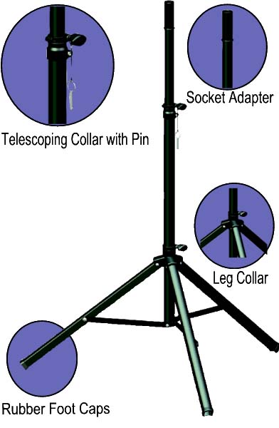 ขาตั้งลำโพง Ultimate Support TS-70B Aluminum Tripod Speaker Stand (1เสา)