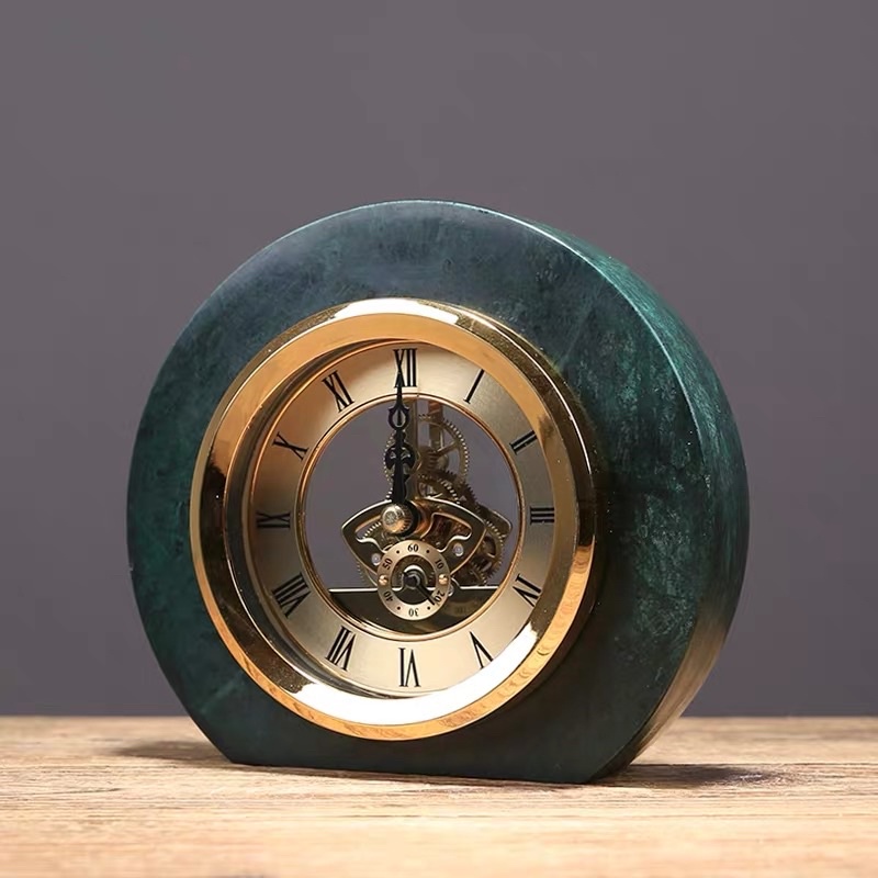 CT085C019 INTERY นาฬิกาหรูตั้งโต๊ะ นาฬิกาตั้งโต๊ะ นาฬิกาแต่งห้อง นาฬิกาฮวงจุ้ย นาฬิกาสีทองตั้งโต๊ะ European-style table