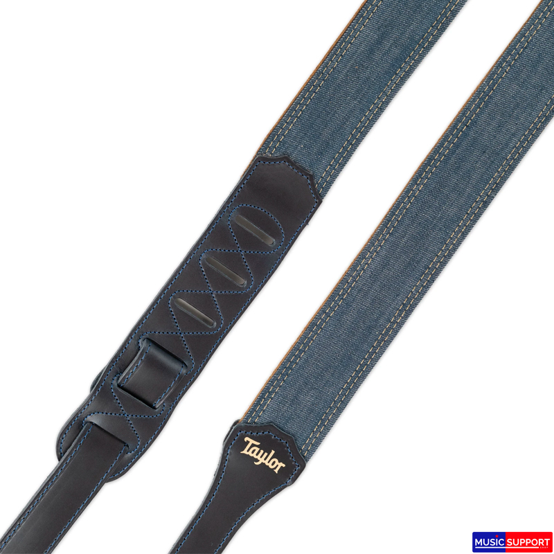 Taylor Blue Denim 2" Guitar Strap - Gold Logo