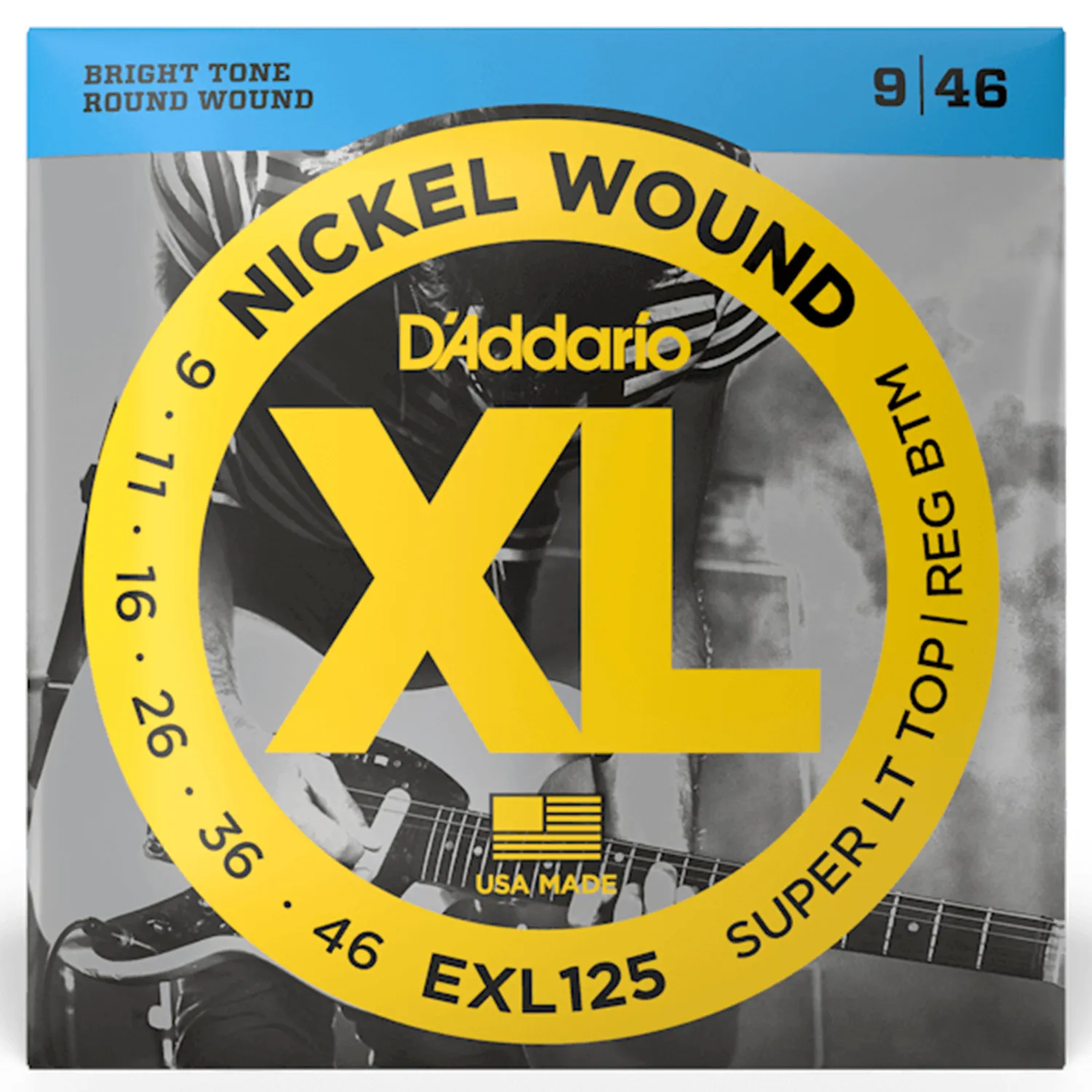 สายกีตาร์ไฟฟ้า D'Addario EXL125 Super Light Top/Regular Bottom