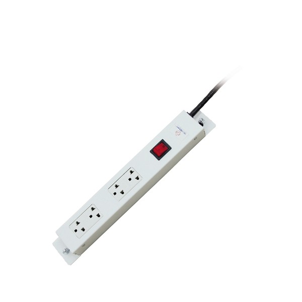 G7-00004 19" GERMANY AC Power Distribution 4 Universal Outlet w/Cable 1.8 M. & Surge Protection