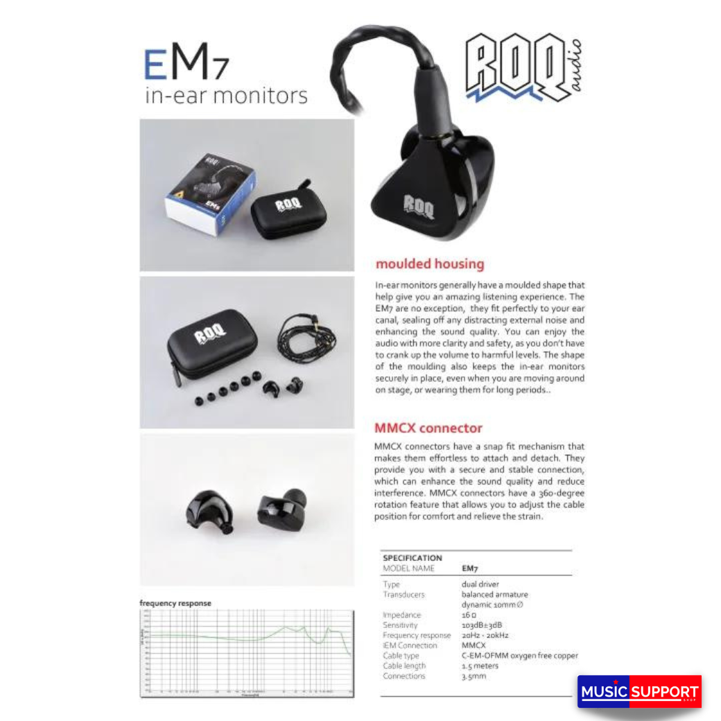 ROQ EM-7 In Ear Monitors Headphone หูฟังอินเอียร์