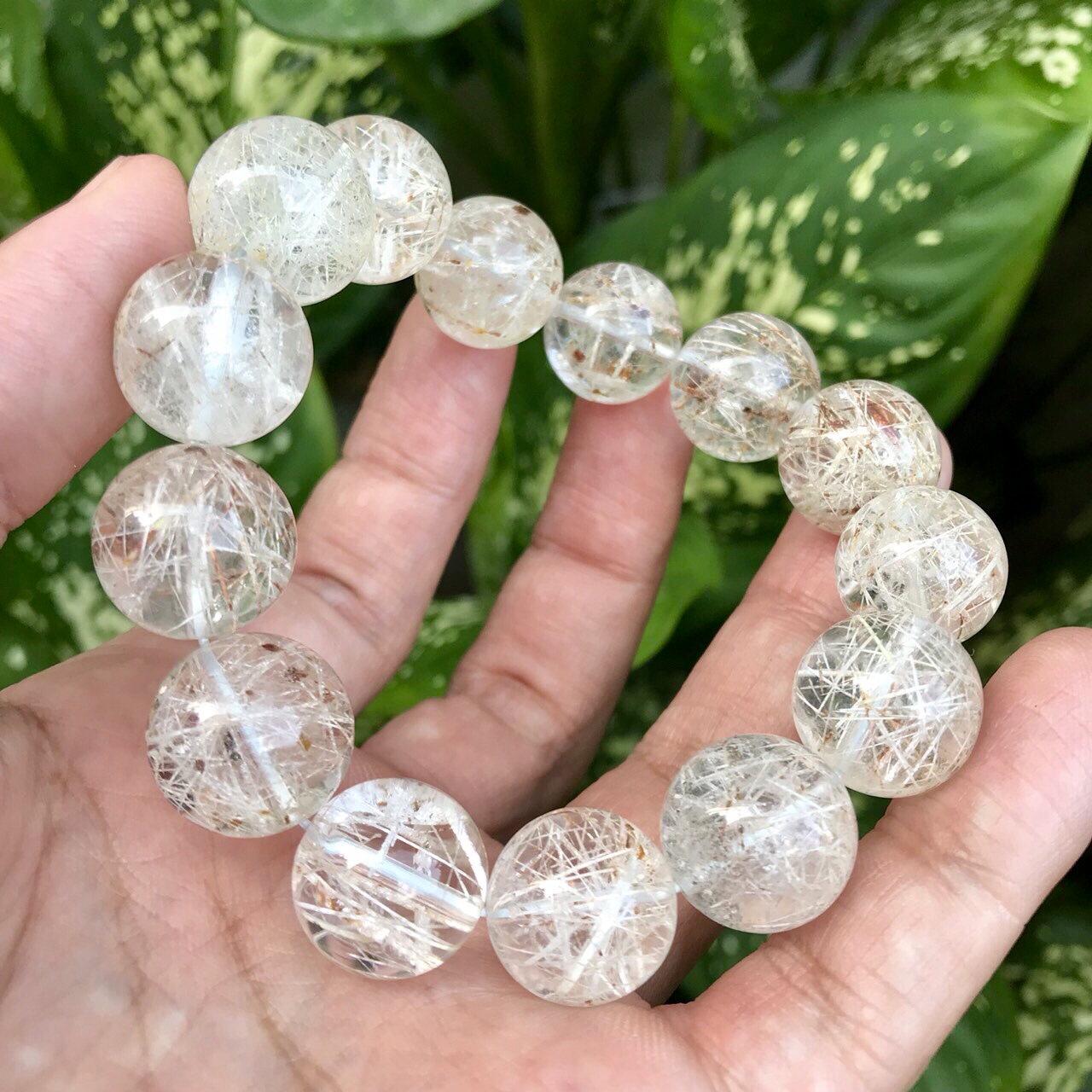 แก้วไหมหิมะ หินค้างานหายาก Snow- White inclusions Quartz