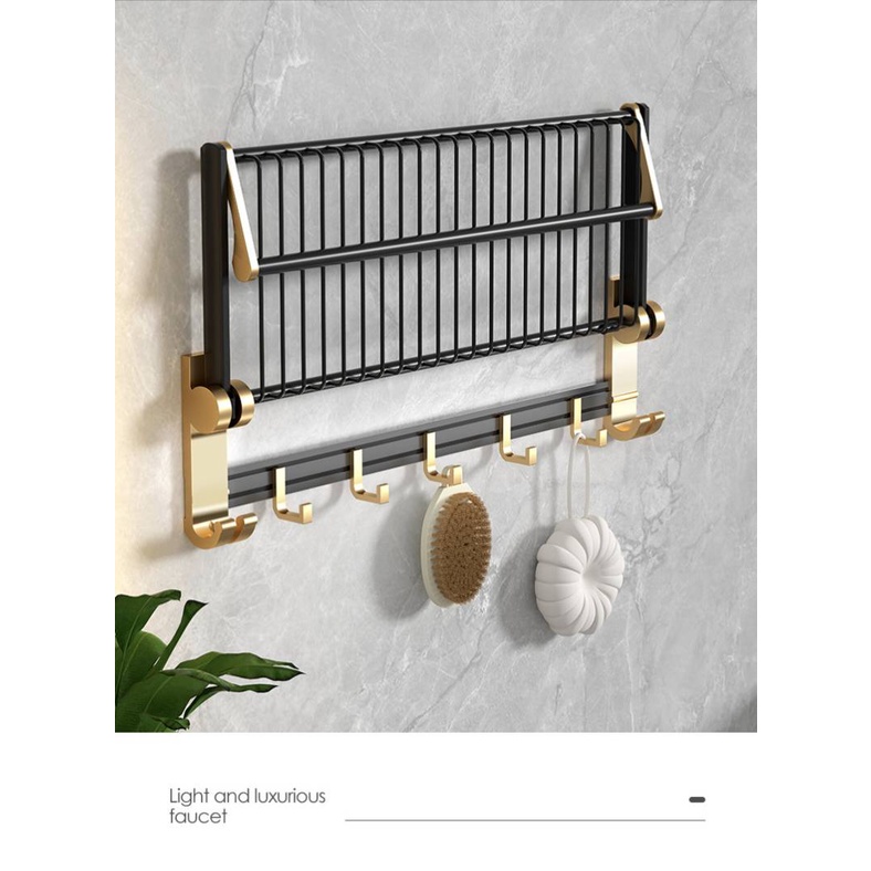 CT150D069 TSUKAERU อุปกรณ์ในห้องน้ำ ชั้นวางของในห้องน้ำสีทอง ของใช้ในห้องน้ำสีทอง Modern luxury