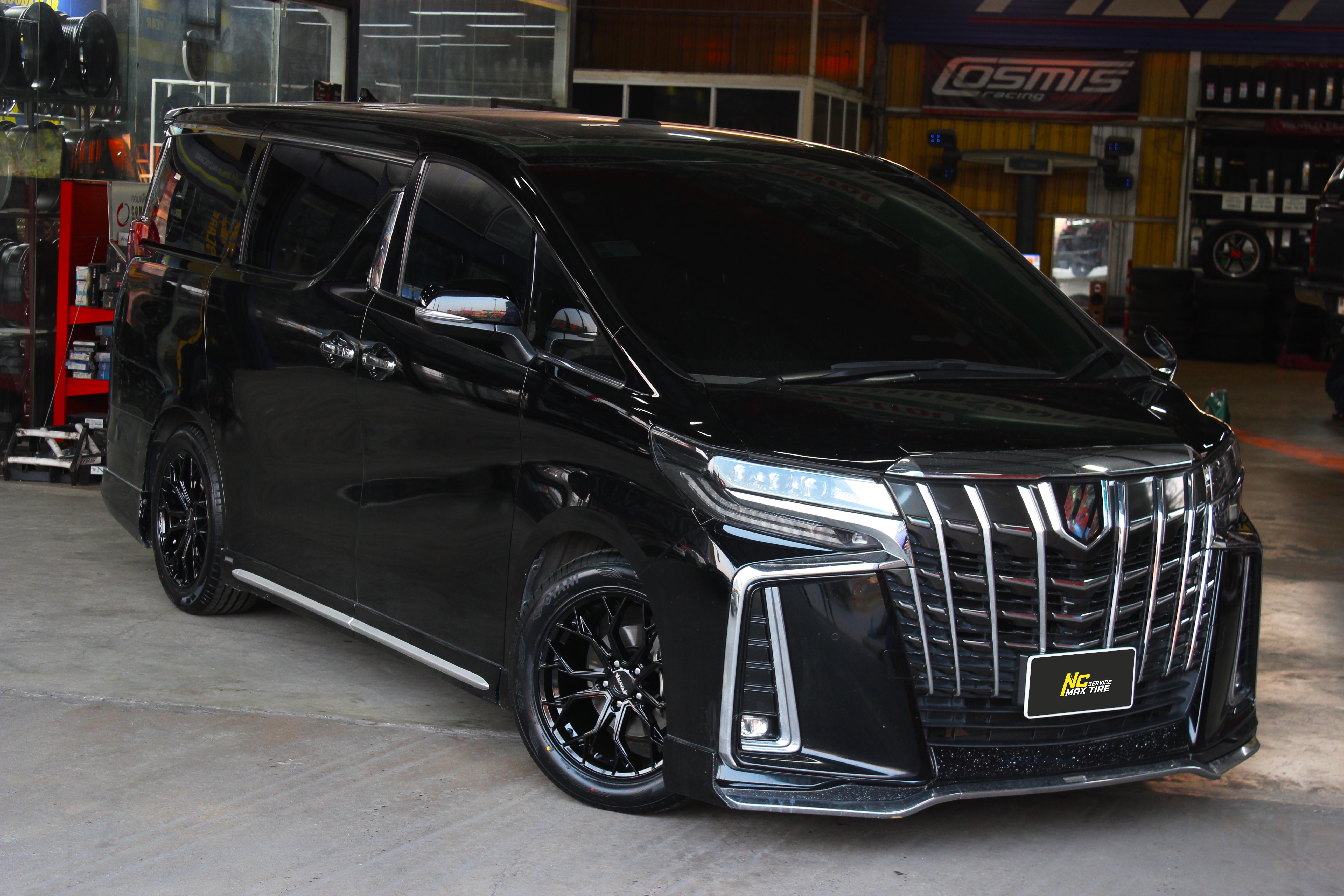 Toyota Alphard / รถตู้ / ล้อแม็กสวยๆ / ล้อแม็กขอบ18 / NAYA / Alpha-3 / 18x8.0 5H113 ET38 / ล้อแม็กสีดำเงาทั้งวง / NC
