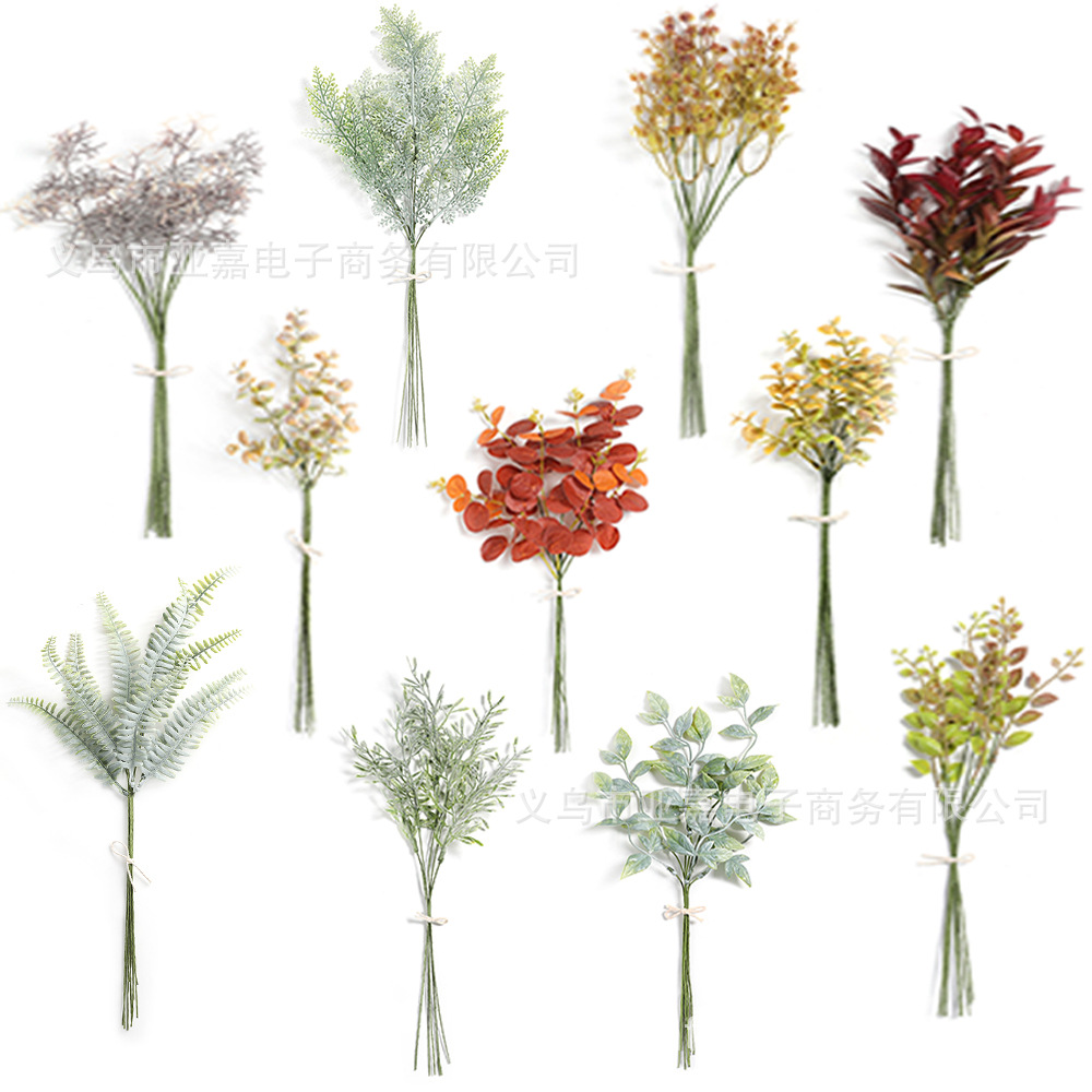 กิ่งไม้ปลอม ใบไม้ปลอม ใบไม้ปลอมสวยๆ หญ้าปลอมตกแต่ง ST502E808
