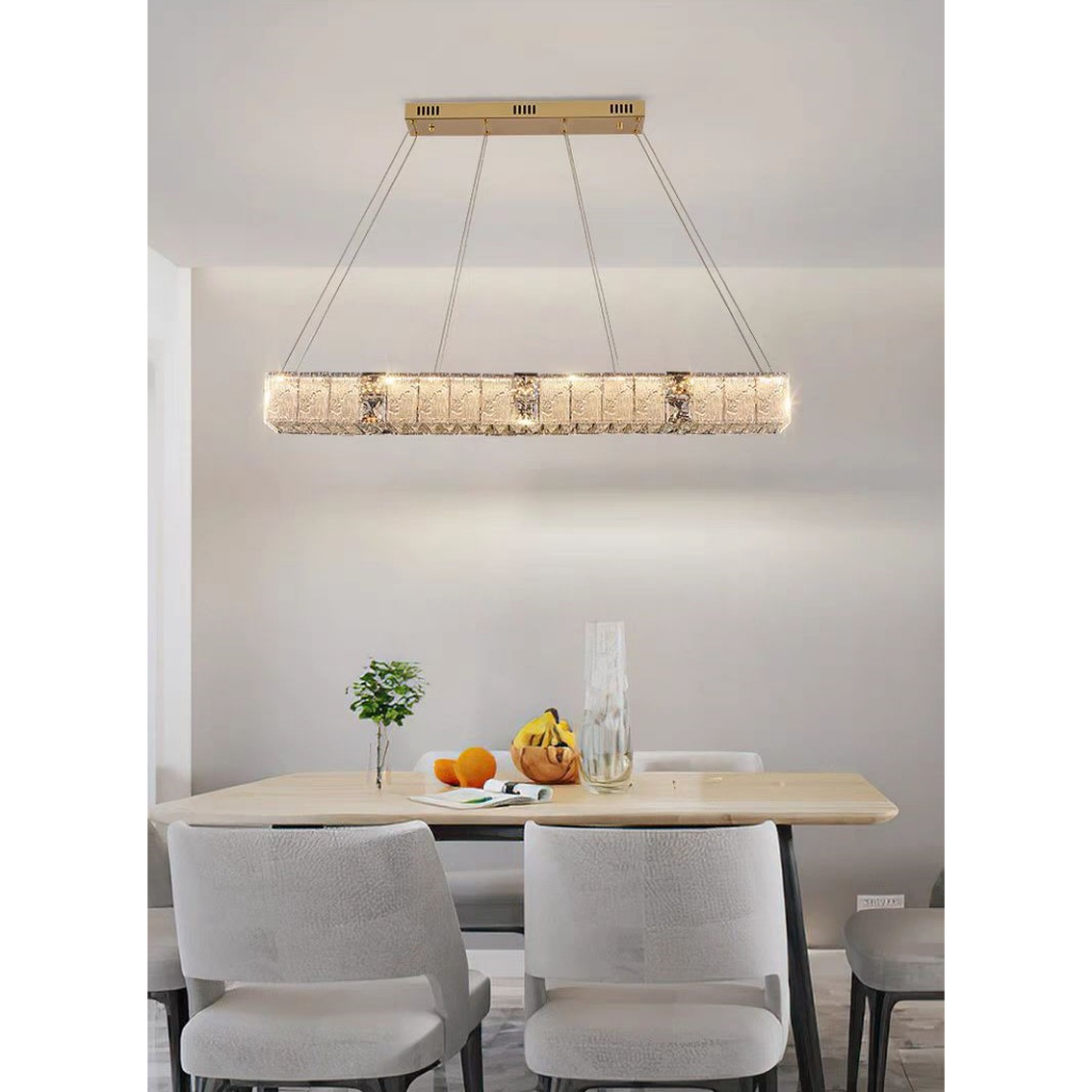 CT181A144 SOTMIA โคมไฟระย้าโต๊ะอาหารสไตล์บาร์ โคมไฟคริสตัล