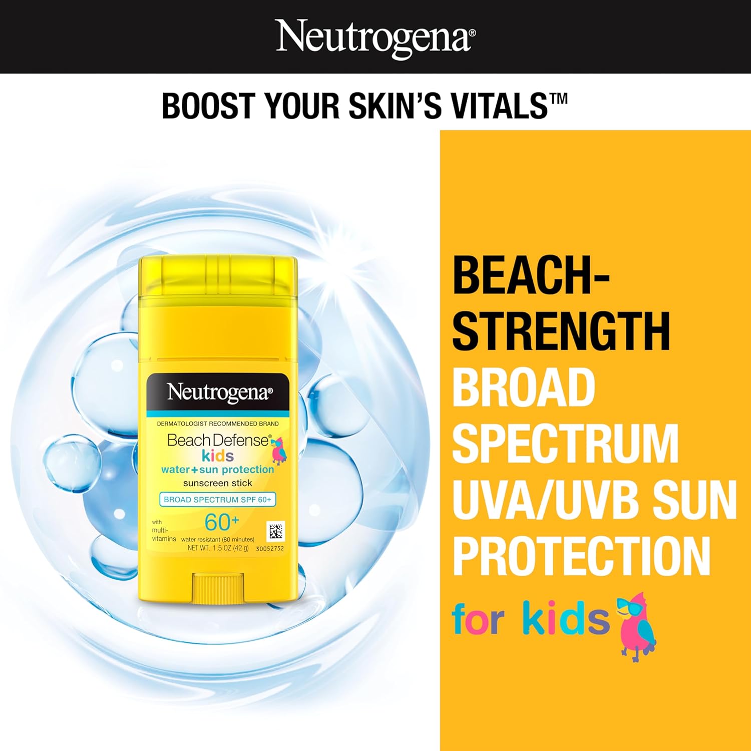 ครีมกันแดดสำหรับเด็ก Neutrogena Beach Defense Kids Sunscreen Stick with Broad Spectrum SPF 60+