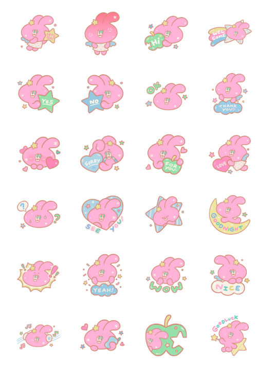 ขายสติกเกอร์ไลน์ Bunny Star Carrot