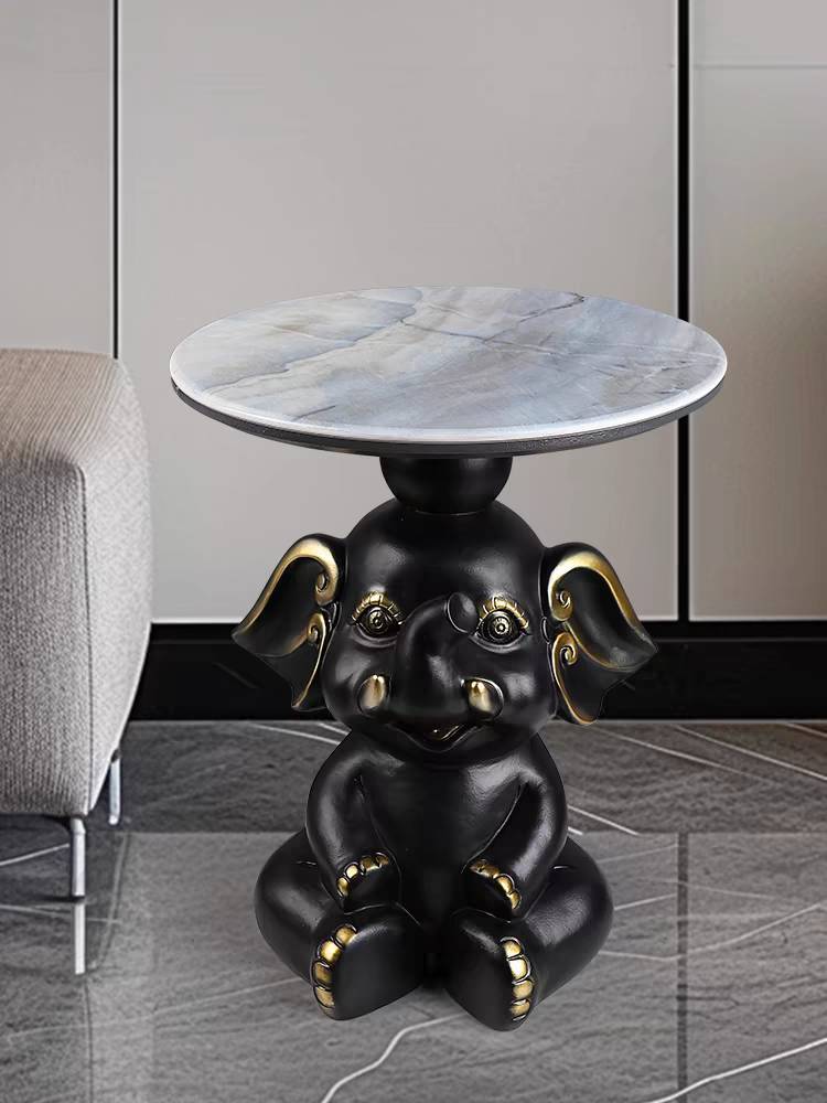 CT221D121 ZEITAKU โต๊ะข้างห้องนั่งเล่น โต๊ะกลมเล็ก ช้าง Coffee table