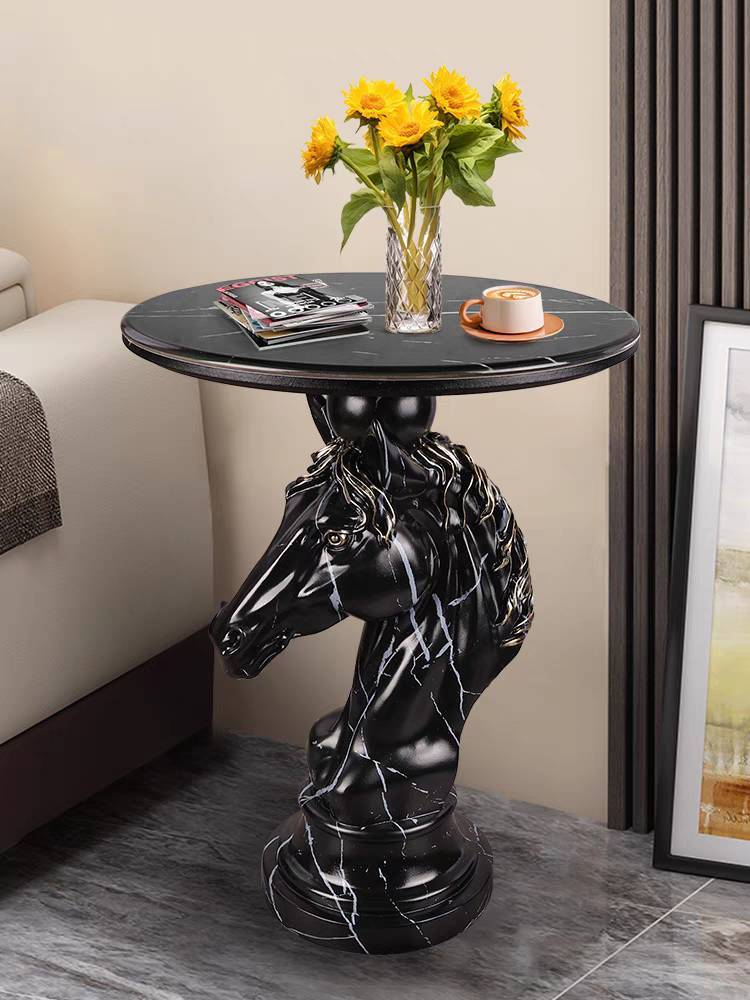 CT221D122 ZEITAKU โต๊ะข้างห้องนั่งเล่น โต๊ะกลมเล็ก ม้า Coffee table Horse